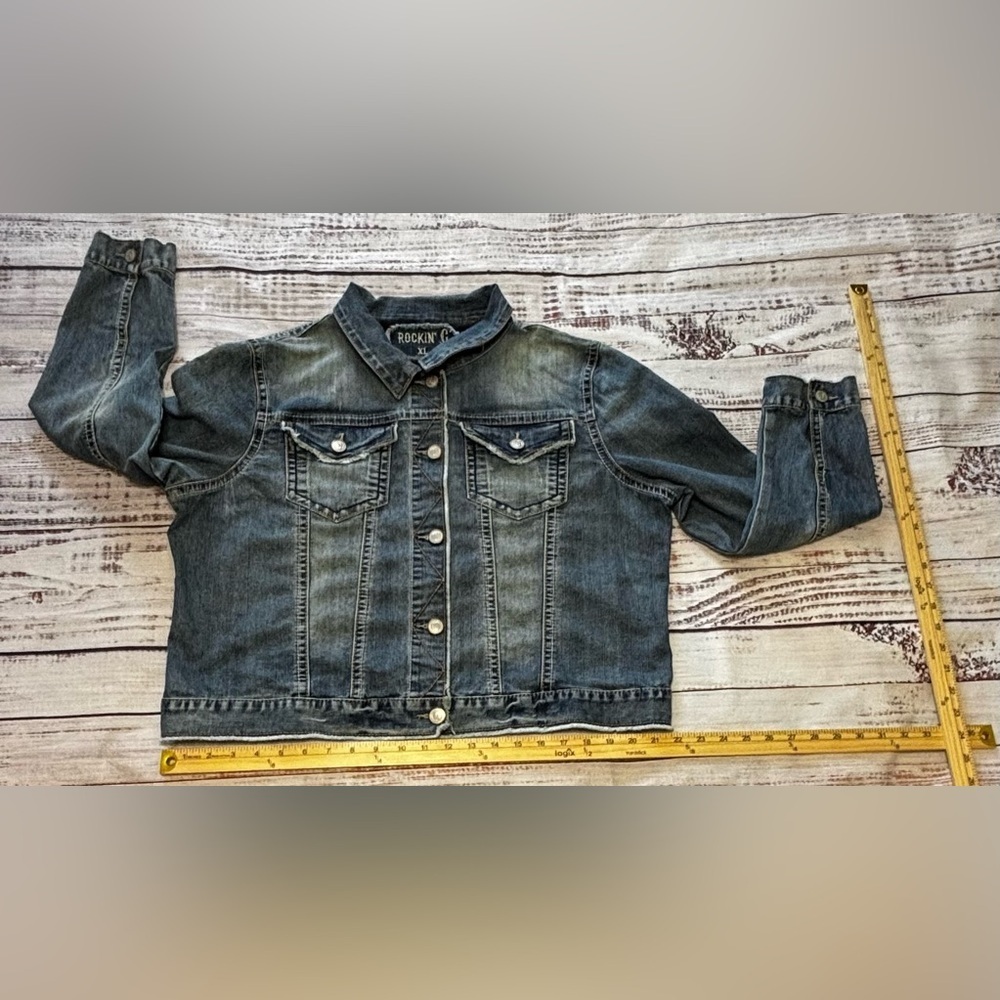 Women’s Rockin’ C Distressed Denim Jacket